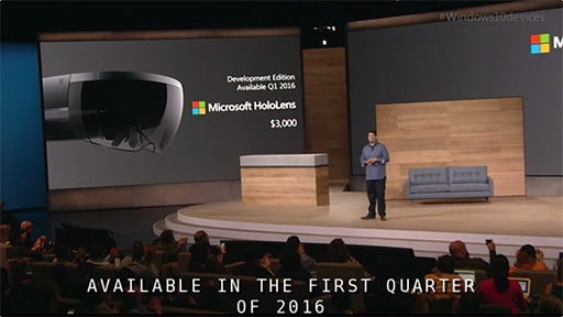 画像ギャラリー No.002のサムネイル画像 / Microsoft，複合現実対応型HMD「HoloLens」の開発者向けエディションを2016年第1四半期に3000ドルで発売