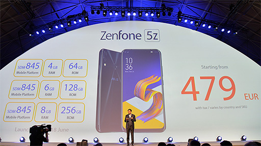 画像ギャラリー No.007のサムネイル画像 / ASUS，新型スマートフォン「ZenFone 5」シリーズ3機種を発表。ハイエンドの「ZenFone 5Z」はSnapdragon 845搭載で479ユーロに