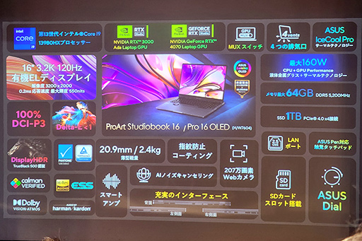 画像ギャラリー No.024のサムネイル画像 / ASUSが有機ELディスプレイ搭載ノートで大攻勢。重さ1kgの薄型軽量マシンから，ゲームにも使えるハイエンドPCまで多数を発表