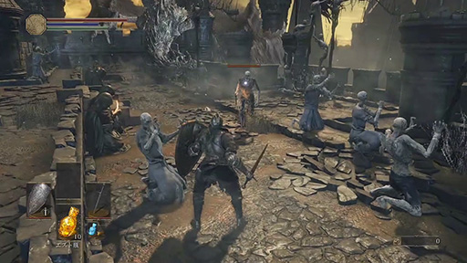画像ギャラリー No.004のサムネイル画像 / ［TGS 2015］「DARK SOULS III」試遊レポート。新たな仕様や演出が加わるだけでなく，これまで以上に洞察力やマネジメント能力が問われる内容に