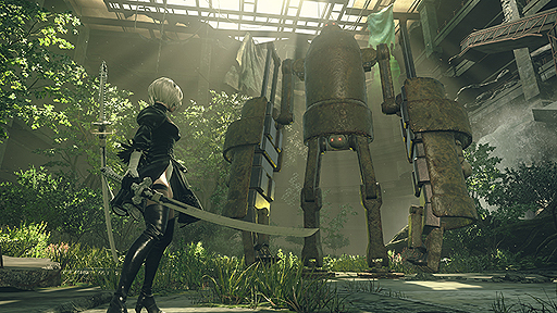 画像ギャラリー No.006のサムネイル画像 / 「ニーア」シリーズ最新作のタイトル名は「NieR Automata」（ニーア オートマタ）。主人公「2B」のアクションを確認できるトレイラーが公開