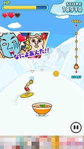 画像ギャラリー No.012のサムネイル画像 / 海パン一丁のギャル男がサーフボードで雪山を滑走。「ギャル男 〜人気タップゲーム!雪山滑走チョベリバ編〜」を紹介する「(ほぼ)日刊スマホゲーム通信」第898回