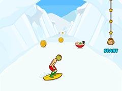 海パン一丁のギャル男がサーフボードで雪山を滑走。「ギャル男 〜人気タップゲーム！雪山滑走チョベリバ編〜」を紹介する「（ほぼ）日刊スマホゲーム通信」第898回