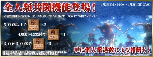 画像ギャラリー No.002のサムネイル画像 / 「進撃の巨人 盤打 ATTACK ON TYPING」リニューアルで「全人類共闘機能」とボイス付きカードを実装