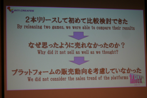 画像ギャラリー No.021のサムネイル画像 / デベロッパを蝕む「受託病」,その特効薬は“ガンヴォルト”。會津卓也氏が登壇した「ゲーム開発とデジタル販売の実態:経験を元に」聴講レポート