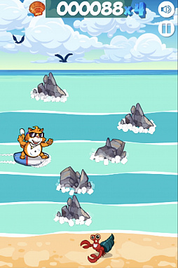 画像ギャラリー No.003のサムネイル画像 / サーフィンアクション「波乗りにゃんこ」が「Yahoo! ゲーム かんたんゲーム 」で配信に
