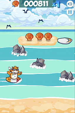 画像ギャラリー No.004のサムネイル画像 / サーフィンアクション「波乗りにゃんこ」が「Yahoo! ゲーム かんたんゲーム 」で配信に