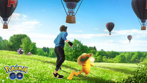 画像ギャラリー No.001のサムネイル画像 / 「ポケモンGO」にGOロケット団の気球が出現。タップすると,したっぱやリーダーらとのバトルを楽しめる