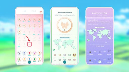 画像ギャラリー No.004のサムネイル画像 / 「ポケモンGO」,地域によって羽の模様が異なるビビヨンが新登場。ポストカードをピン留めすることで,進化前の“コフキムシ”に出会える