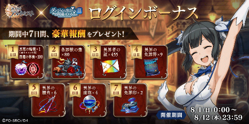 画像ギャラリー No.009のサムネイル画像 / 「タガタメ」で「ダンまちIII」コラボが開催。ベル含む新コラボユニットが実装