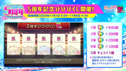 画像ギャラリー No.008のサムネイル画像 / 「ビーナスイレブンびびっど!」,リリース5周年記念キャンペーンの詳細が明らかに