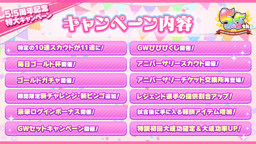画像ギャラリー No.002のサムネイル画像 / 「ビーナスイレブンびびっど！」，5.5周年を記念した特大キャンペーンが開催