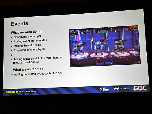 画像ギャラリー No.005のサムネイル画像 / ［GDC 2024］ローンチから10年を経た「War Robots PvP マルチプレイ」のエクゼクティブプロデューサーが語る，マネタイゼーションに関する5つの秘訣