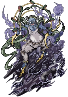 画像ギャラリー No.013のサムネイル画像 / 「GOD WARS 〜時をこえて〜」，竹安佐和記氏のイラストで八百万の神々「風神」「雷神」「鹿神」「白蛇神」「猪神」「九尾のキツネ」を紹介