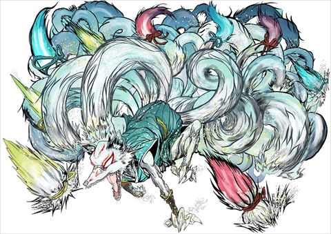 画像ギャラリー No.016のサムネイル画像 / 「GOD WARS 〜時をこえて〜」，竹安佐和記氏のイラストで八百万の神々「風神」「雷神」「鹿神」「白蛇神」「猪神」「九尾のキツネ」を紹介