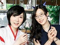 「GOD WARS 〜時をこえて〜」発売記念企画！　アオメ役の原 由実さんとタクティクスRPG好きの結さんに，“和”つながりでキツネの飴細工に挑戦してもらった