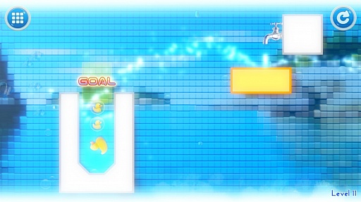 画像ギャラリー No.007のサムネイル画像 / アヒルちゃんをゴールへ導く物理パズルゲーム「お水のパズル a[Q]ua (アキュア) 〜アヒルちゃんを救え！〜」を紹介する「（ほぼ）日刊スマホゲーム通信」第1013回