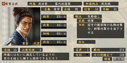 画像ギャラリー No.013のサムネイル画像 / 「黙れ小童！」の室賀正武，“ナレ死”した穴山梅雪らの実力やいかに？　大河ドラマ「真田丸」の登場人物を「信長の野望・創造 戦国立志伝」のパラメータで紹介
