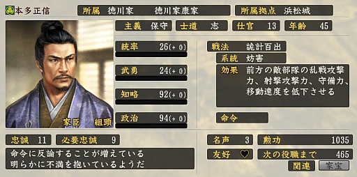 画像ギャラリー No.044のサムネイル画像 / 「黙れ小童！」の室賀正武，“ナレ死”した穴山梅雪らの実力やいかに？　大河ドラマ「真田丸」の登場人物を「信長の野望・創造 戦国立志伝」のパラメータで紹介