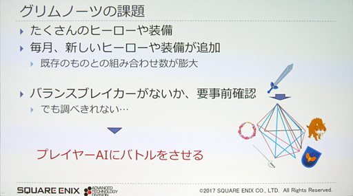 画像ギャラリー No.014のサムネイル画像 / ［CEDEC 2017］ゲームの品質管理はAIに任せる時代!? スクウェア・エニックスが活用法を語る