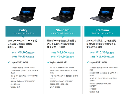 画像ギャラリー No.003のサムネイル画像 / Lenovoが定額制ゲームPCサービス「スグゲー」を開始。ゲームPCと周辺機器のセットが月額5900円から