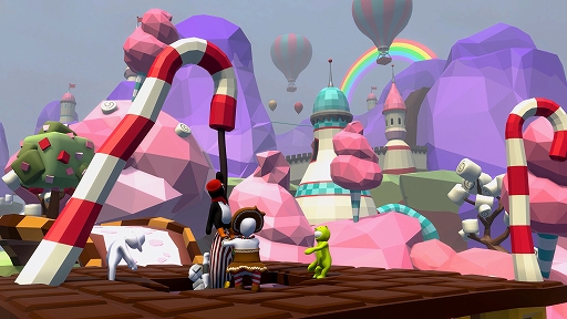 画像ギャラリー No.002のサムネイル画像 / PC版「Human Fall Flat」，新レベル“キャンディランド”を追加するアップデートを実施。甘いお菓子で彩られた新たなステージが登場