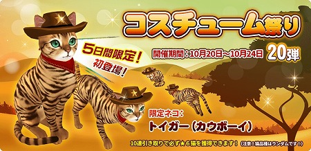 画像ギャラリー No.001のサムネイル画像 / 「マイにゃんカフェ」，ガチャイベント“コスチューム祭り”を開催