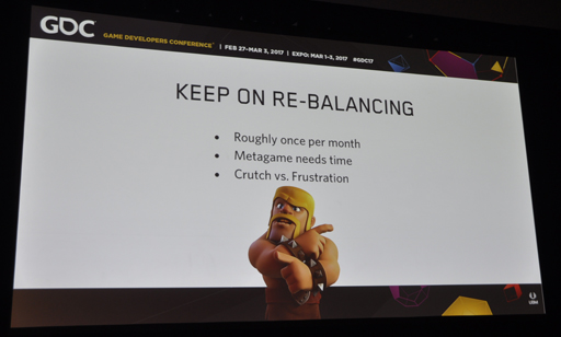 画像ギャラリー No.013のサムネイル画像 / ［GDC 2017］「クラッシュ・ロワイヤル」における健全なメタゲームの構築と維持の秘訣を，ゲームデザイナーが語る