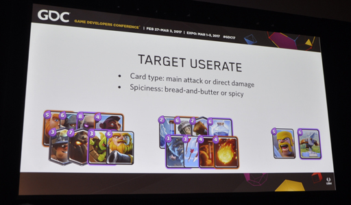 画像ギャラリー No.020のサムネイル画像 / ［GDC 2017］「クラッシュ・ロワイヤル」における健全なメタゲームの構築と維持の秘訣を，ゲームデザイナーが語る