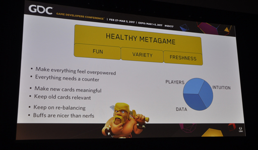 画像ギャラリー No.022のサムネイル画像 / ［GDC 2017］「クラッシュ・ロワイヤル」における健全なメタゲームの構築と維持の秘訣を，ゲームデザイナーが語る