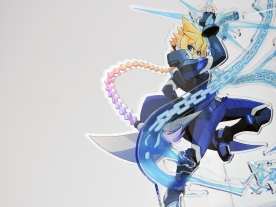 画像ギャラリー No.004のサムネイル画像 / 「蒼き雷霆 ガンヴォルト 爪」,主人公「ガンヴォルト」と「アキュラ」のアクリルフィギュアが登場