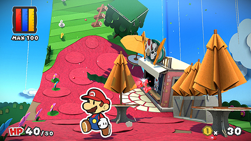 画像ギャラリー No.002のサムネイル画像 / 発売まで1週間となったWii U「ペーパーマリオ カラースプラッシュ」を紹介。マリオはペンキーと共に,奪われた色を取り戻すための冒険へ