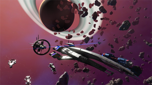 画像ギャラリー No.004のサムネイル画像 / 「No Man’s Sky」に「Mass Effect」の宇宙船「SSV Normandy SR-1」が登場。フリゲート艦隊に加えられるように
