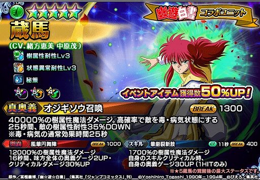 画像ギャラリー No.012のサムネイル画像 / 「グランドサマナーズ」,「幽☆遊☆白書」とのコラボイベントがスタート