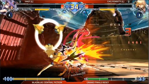 画像ギャラリー No.003のサムネイル画像 / 「ARCREVO America 2019」，「BLAZBLUE CENTRALFICTION」部門の優勝はヤマシタ選手。優勝賞金2万ドルを獲得