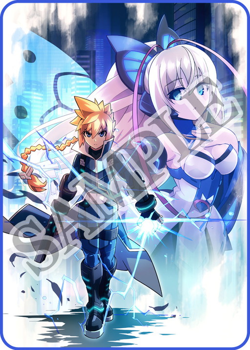 画像ギャラリー No.005のサムネイル画像 / 「蒼き雷霆 ガンヴォルト ストライカーパック」店舗特典用イラストの彩色版が公開