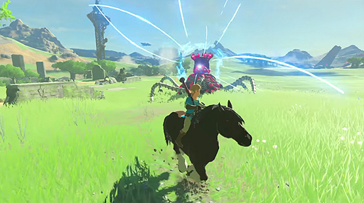 画像ギャラリー No.011のサムネイル画像 / 「ゼルダの伝説 ブレス オブ ザ ワイルド」の第2弾トレイラーが公開。美しい大自然や戦闘シーン,女性と思しきキャラの姿も確認できる