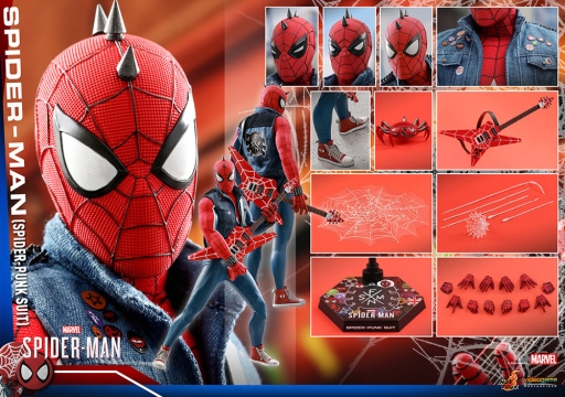 画像ギャラリー No.001のサムネイル画像 / 「Marvel’s Spider-Man」に登場するスパイダー・パンク・スーツ版スパイダーマンが1/6スケールフィギュアに。12月発売予定
