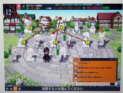 画像ギャラリー No.001のサムネイル画像 / PCオンラインゲーム「人狼パーティー」のメディア先行体験会レポート。女流棋士やプロ雀士，准教授ら人狼プレイヤーと腹を探り合ってきた
