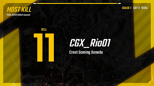 画像ギャラリー No.011のサムネイル画像 / 「PUBG JAPAN SERIES Season2 Grade1」。V3Fが2ドン勝でSSSに迫り，CGXも猛烈な追い上げを見せたDay2レポートを写真たっぷりでお届け
