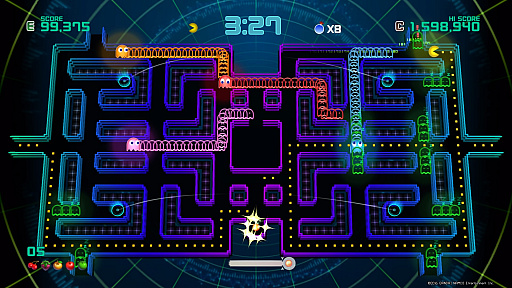画像ギャラリー No.009のサムネイル画像 / 「PAC-MAN CHAMPIONSHIP EDITION 2」プレイレポート。ボスキャラの登場で,より派手に,ますますストイックになってパックマンが帰ってきた