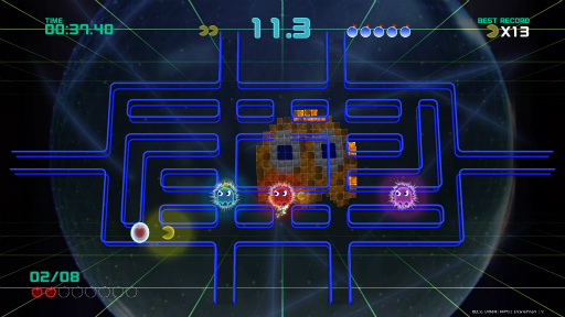 画像ギャラリー No.011のサムネイル画像 / 「PAC-MAN CHAMPIONSHIP EDITION 2」プレイレポート。ボスキャラの登場で,より派手に,ますますストイックになってパックマンが帰ってきた