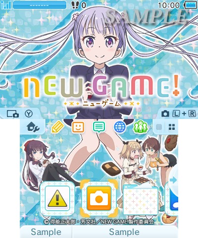 画像ギャラリー No.001のサムネイル画像 / TVアニメ「NEW GAME！」の3DS用テーマが配信開始。デザインは2種類