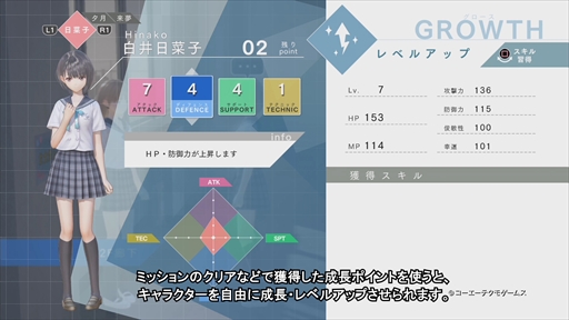 画像ギャラリー No.003のサムネイル画像 / 「BLUE REFLECTION」，主人公・日菜子の1日にフィーチャーしたプレイムービーが公開。ミッションや能力アップの流れをインゲームシーンで紹介