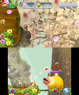 画像ギャラリー No.004のサムネイル画像 / 発売が迫る横スクロールアクション「Hey! ピクミン」を紹介。タッチペンで好きな場所にピクミンを投げて仕掛けや敵を攻略する,シリーズ最新作