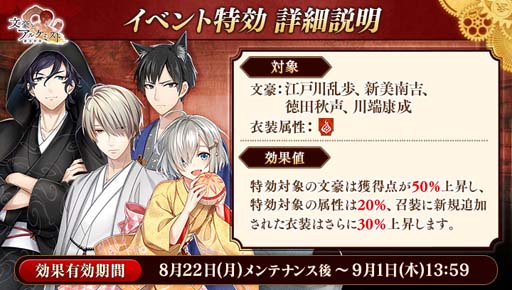 画像ギャラリー No.003のサムネイル画像 / 「文豪とアルケミスト」,武者小路実篤の「覚醒ノ指環」が登場。イベント“調査任務「眠れぬ夜の怪談語り”も開催中