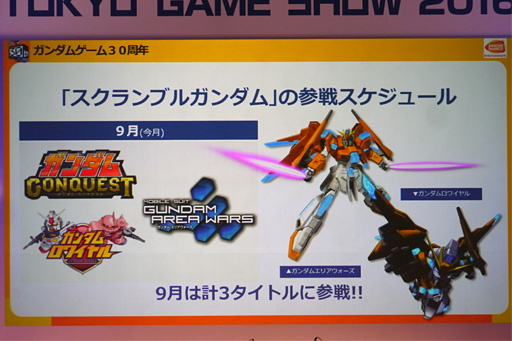画像ギャラリー No.013のサムネイル画像 / ［TGS2016］「GUNDAM VERSUS」のクローズドαテスト実施などが明らかとなった「ガンダムゲーム30周年スペシャルステージ」