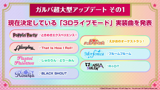 画像ギャラリー No.004のサムネイル画像 / 「バンドリ！ ガールズバンドパーティ！」シーズン3突入と“3Dライブモード”実装を含む超大型アップデートの実施を発表。新プロジェクトやアニメ，ライブ最新情報も掲載