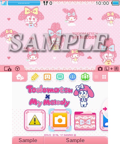 画像ギャラリー No.003のサムネイル画像 / 「おそ松さん」と「サンリオキャラクターズ」がコラボした3DS用テーマを配信