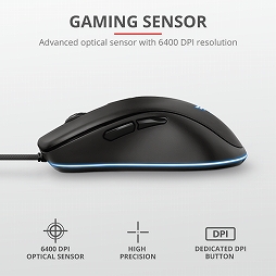 画像ギャラリー No.004のサムネイル画像 / 4000円で買えるカラーLED搭載のTrust Gaming製マウスが発売に。USBハブ機能付きの光るマウスパッドも登場